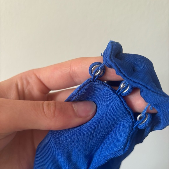 NWT REVOLVE NBD Sapphire Blue Halter Plunge Neckline Bodycon Mini Dress - Picture 5 of 12